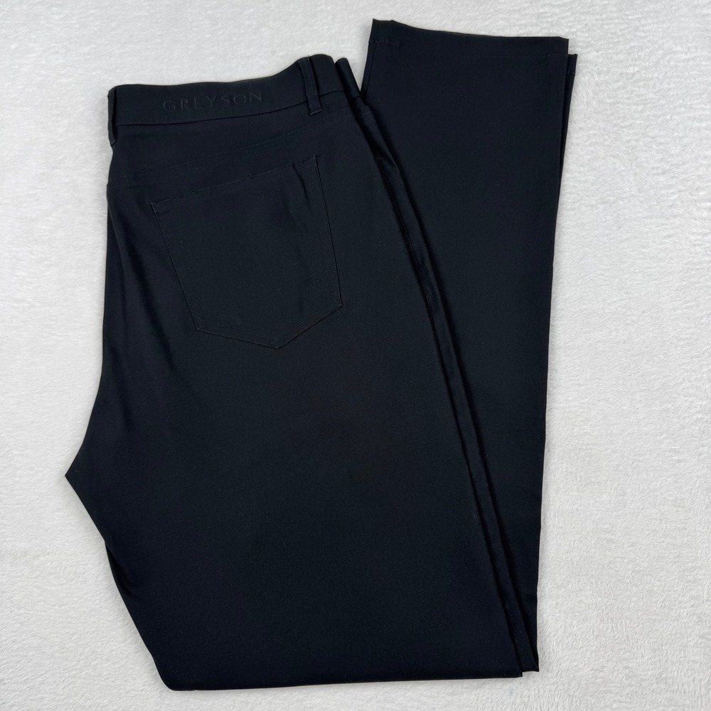 Greyson Golf Pants Mens 34x32 Black Montauk 5-Pocket Performance Trousers